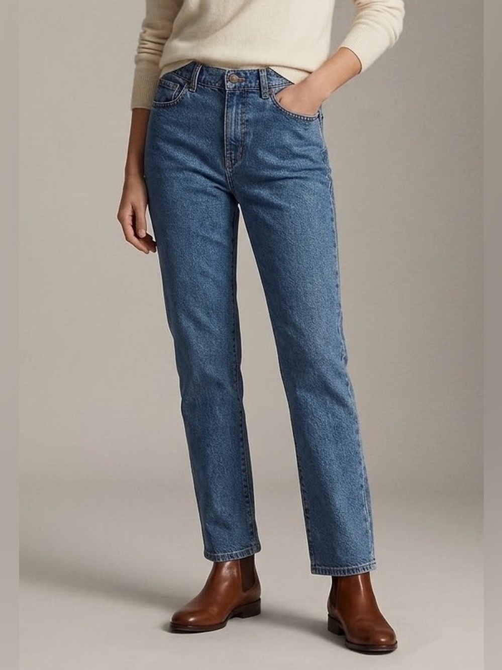 Lauren Ralph Lauren Jeans Co Straight Leg Jeans Size 10 Blue Med Wash High Rise